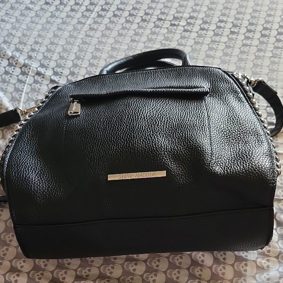 Steve Madden Textured Black Satchel - Picture 1 of 9
